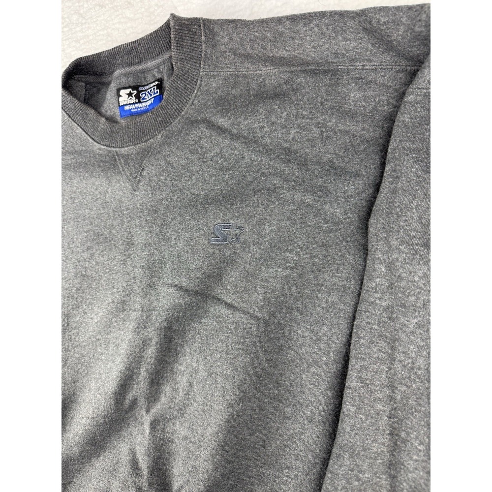 Vintage Starter Pro80 Solid Gray Heavy Sweatshirt Mens 2XL Crewneck‎ Pullover